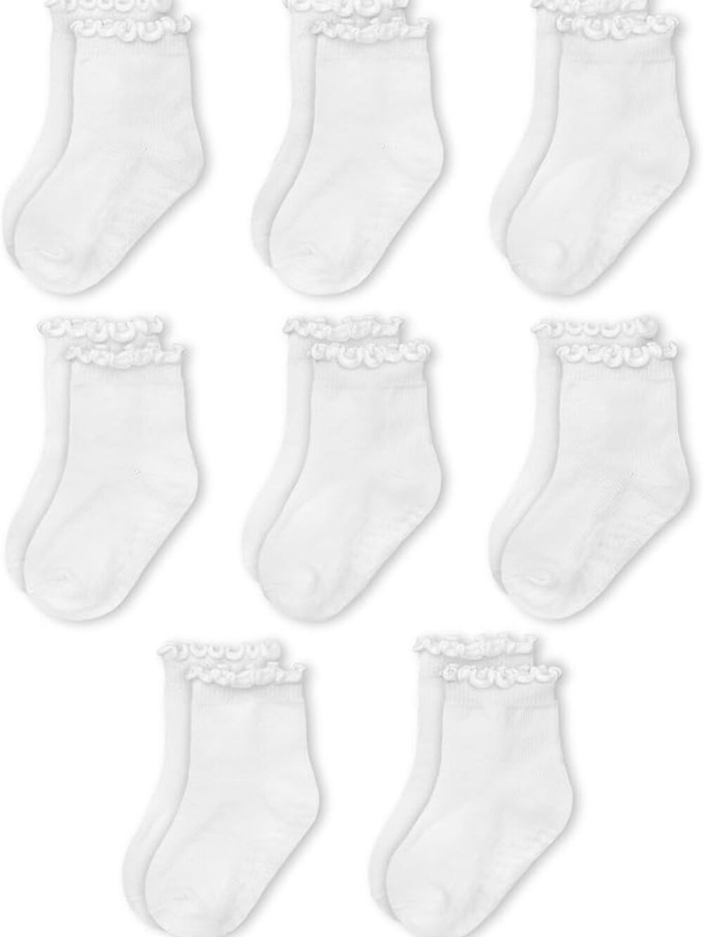 Fruit of the Loom Ruffle Socks for Girls - Cotton Grip Socks for Baby & Toddler